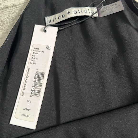 Alice + Olivia Black Racer Back Dress Size L NWT - Picture 3 of 9